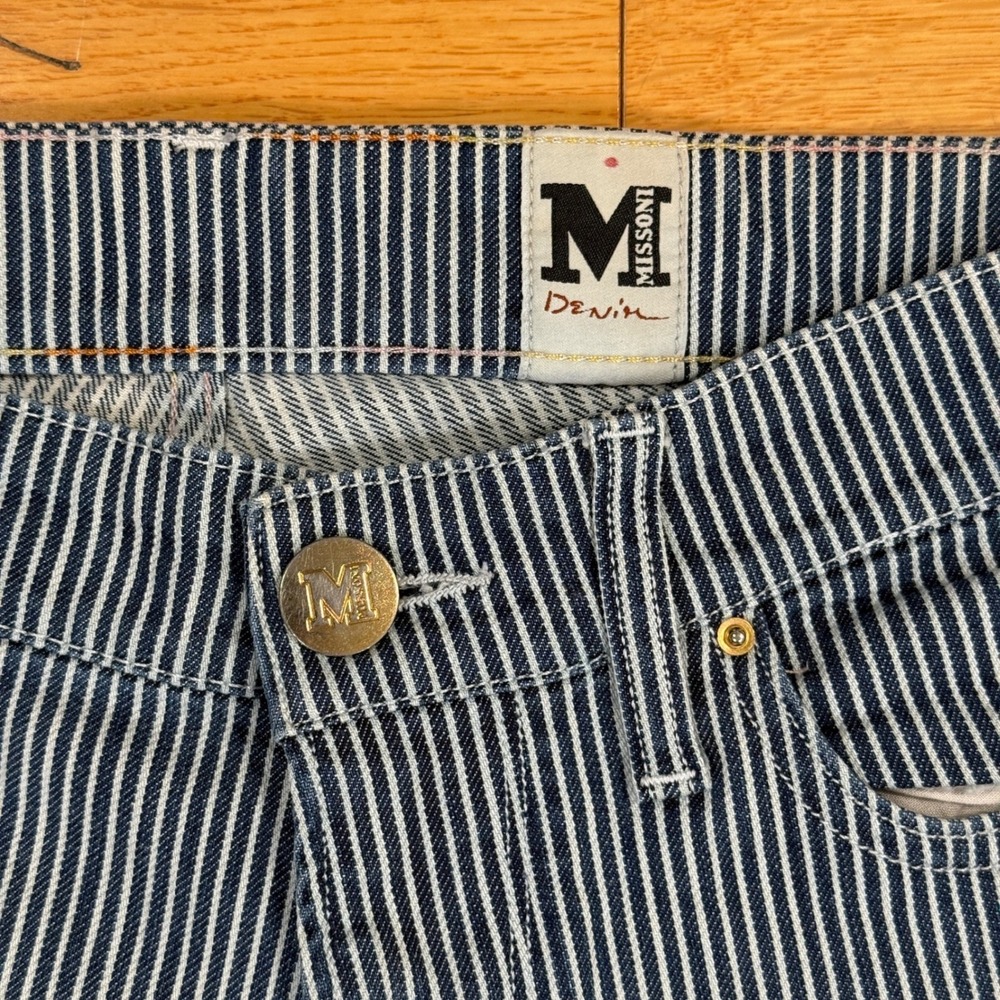 Missoni Blue White Striped‎ Slim Jeans Made in Italy Size 27